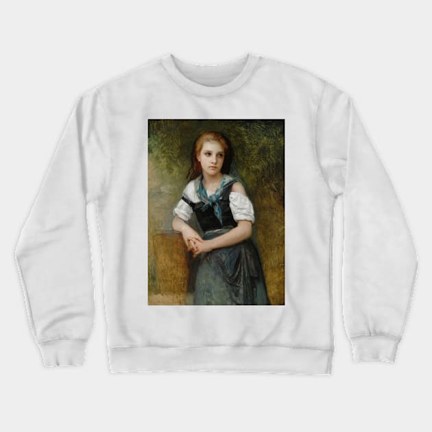 A Study For The Secret by William-Adolphe Bouguereau Crewneck Sweatshirt by Classic Art Stall